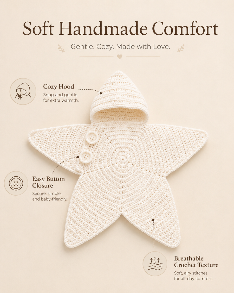 Little Star Crochet Baby Cocoon