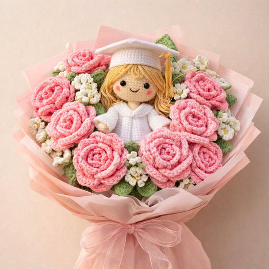 Special for Lisa- Handmade Crochet Graduation Flower Bouquet