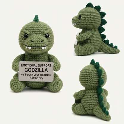 The Tectonic Guardian: Godzilla Crochet Emotional Support Doll