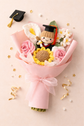 Personalized Handmade Crochet Graduation Flower Bouquet