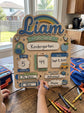 Personalized 3D First Day of School Sign - Reusable Wooden Back to School Milestone Board - Custom Kids Photo Prop for Kindergarten, Preschool, Elementary