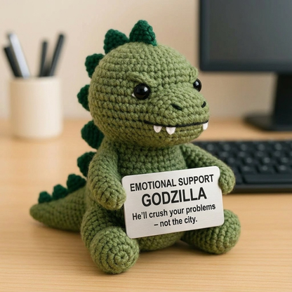 The Tectonic Guardian: Godzilla Crochet Emotional Support Doll