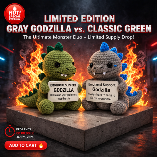 ⏳ Last Day: Easter Special Godzilla Crochet Emotional Support Doll – 50% OFF🔥