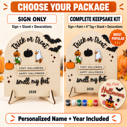 Baby’s First Halloween footprint keepsake