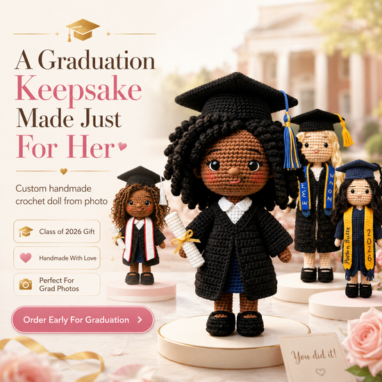 Personalized Graduation Crochet Doll.